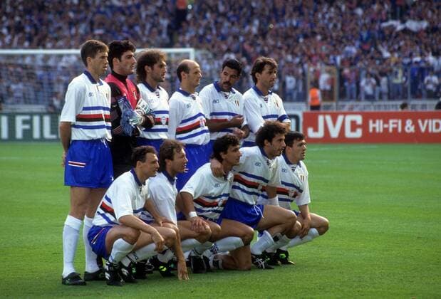 Football, Italy, Traditional club Sampdoria Genoa threatened with relegation to 3rd division Serie C, archive pictures