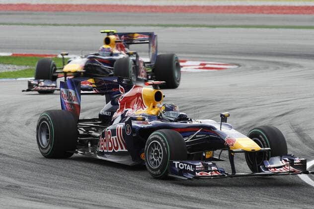 Motorsport, Formula 1, Malaysian GP, Sebastian Vettel wins ahead of Webber and Rosberg