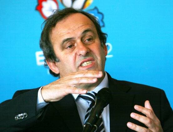 Football, Euro 2012 preview, Michel Platini inspects the state of the Euro stadiums in Ukraine