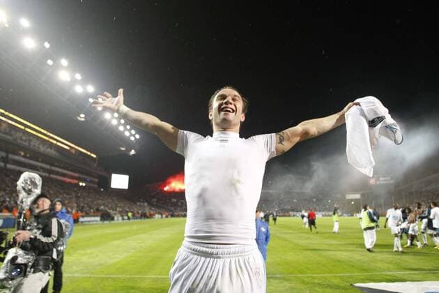 Football, France, Ligue 1, Olympique Marseille celebrate the championship