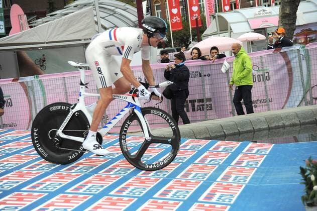 Cycling, Giro d Italia, Stage 1, Bradley Wiggins wins the individual time trial