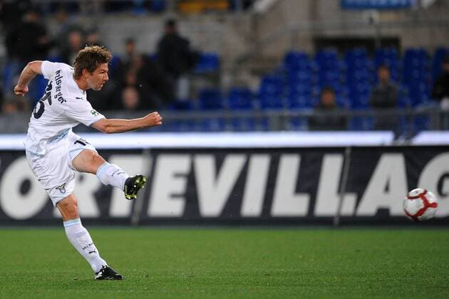 Football, Italy, Serie A, Lazio Roma - Udinese Calcio 3:1, Hitzlsperger scores for farewell