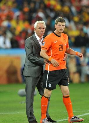 Football, EURO 2012, Klaas Jan Huntelaar is frustrated by his reserve role with the Netherlands