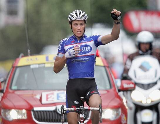Cycling, Tour de France, stage 2, Sylvain Chavanel wins and gets the yellow jersey