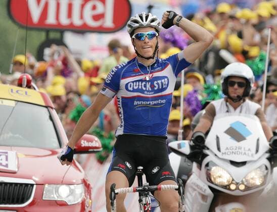 Cycling, Tour de France, Sylvain Chavanel wins stage 7 and takes the yellow jersey