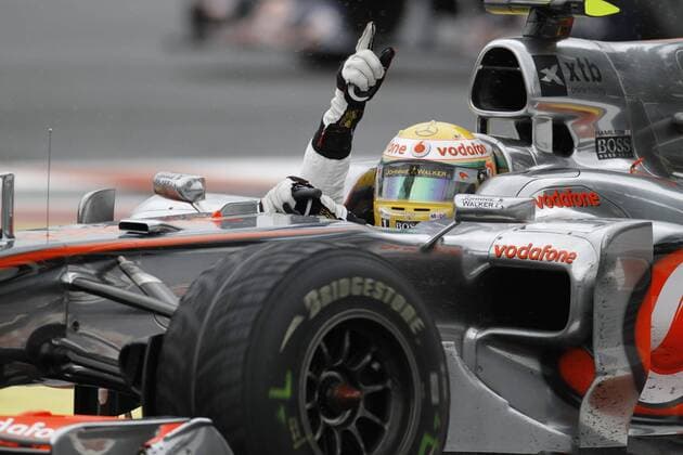 Motorsport, Formula 1, Belgian GP, Hamilton wins ahead of Webber and Kubica