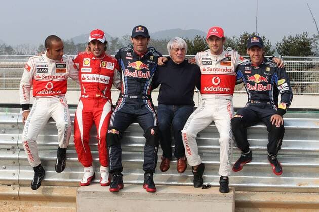Motorsport, Formula 1, GP Korea, The candidates for the world championship title pose for the photographers