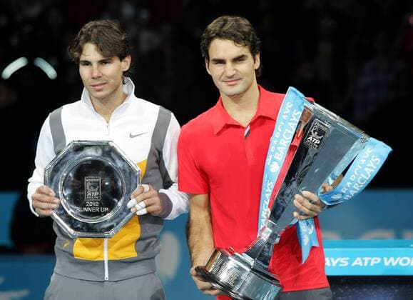 Tennis, ATP World Tour Finals, Roger Federer defeats Rafael Nadal