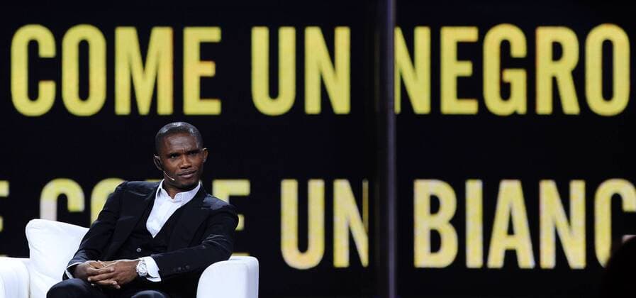 Football, Italy, Serie A, Samuel Etoo on Italian TV show Chiambretti Nights