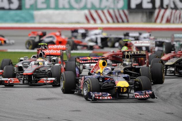 Formula 1, Malaysian GP, Sebatian Vettel wins ahead of Jenson Button and Nick Heidfeld