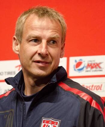 Football, USA, national coach Jürgen Klinsmann and Landon Donovan give a press conference before the international match against Mexico