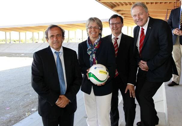 Football, UEFA President Platini visits the National Centre for Women's Football in Austria