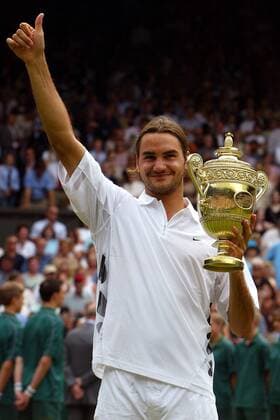 Tennis, Wimbledon, Roger Federer wins his first Grand Slam title