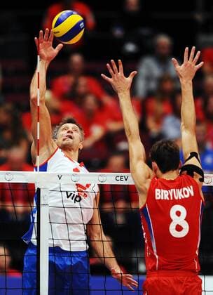 Volleyball, European Championship, Semi-Final, Serbia - Russia 3:2