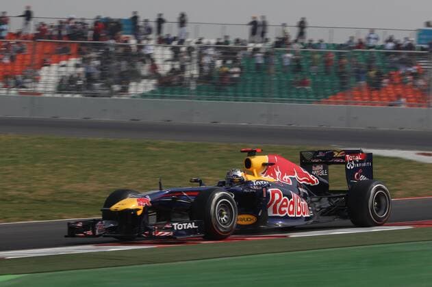 Motorsport, Formula 1, Indian GP, Sebastian Vettel on pole