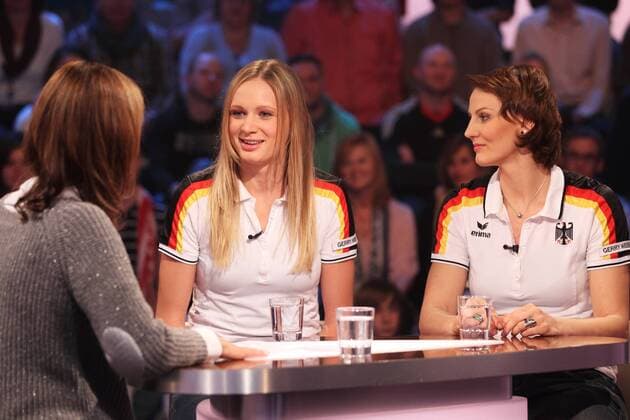Volleyball, Margareta Kozuch and Angelina Grün as guests in ZDF Sportstudio