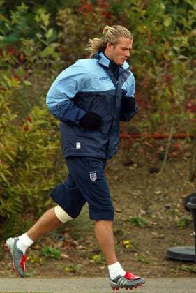 Football, international match, training national team England with Beckham