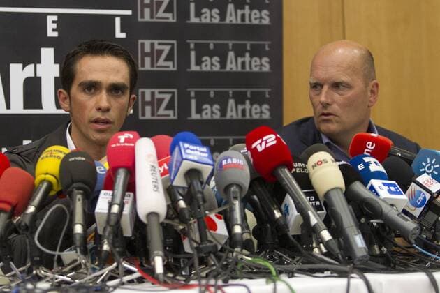 Cycling, Press conference with Alberto Contador on the occasion of his doping ban