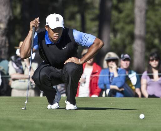 Golf, PGA Tour, Tiger Woods during the AT&T Pro-Am at Pebble Beach