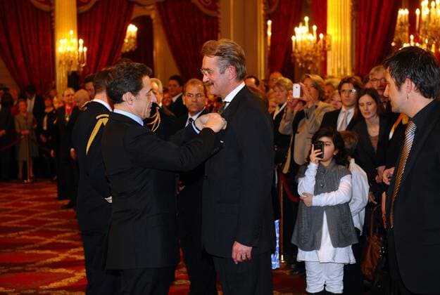 Football, France, League President Frederic Thiriez receives Order of National Merit from President Nicolas Sarkozy