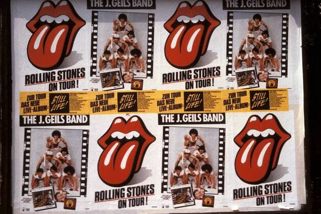 Werbeplakate anlässlich der Rolling Stones (GBR) Konzert-Tournee zusammen mit der J. Geils Band (USA)