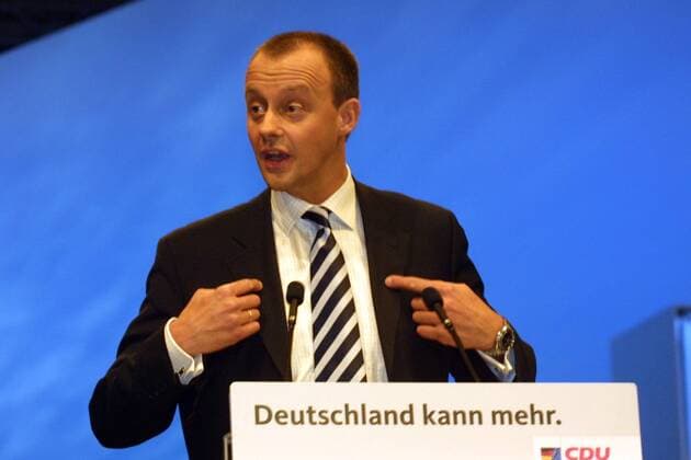 Friedrich Merz (GER CDU stellvertretender Vorsitzender der CDU CSU-Bundestagsfraktion) während seiner Rede anlässlich des Bundesparteitages der CDU in Leipzig