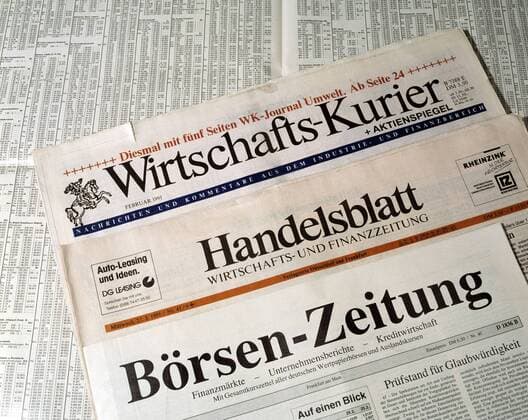 Wirtschaftszeitungen - Wirtschafts-Kurier, Handelsblatt und Börsen-Zeitung konkurrieren auf dem Zeitschriftenmarkt