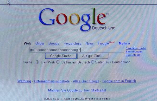 Google Deutschland - Screenshot einer Webseite