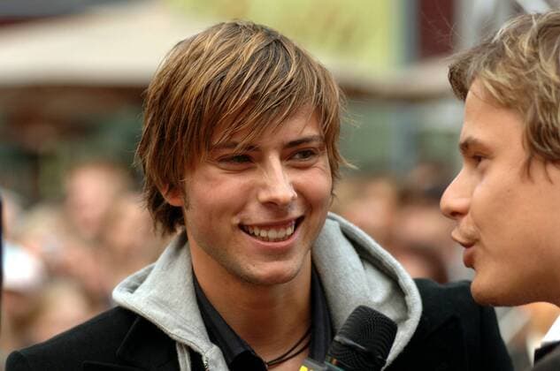 Schauspieler Felix von Jascheroff und Pete Dwojak (beide GER) anlässlich der Feier zur 3333 Folge der Fernsehserie GZSZ im Sony Center in Berlin