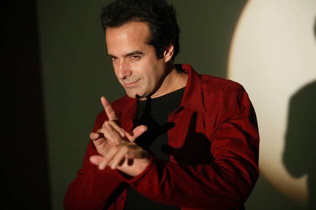 Magier David Copperfield (USA) anlässlich einer Pressekonferenz im Radisson SAS Hotel in Erfurt
