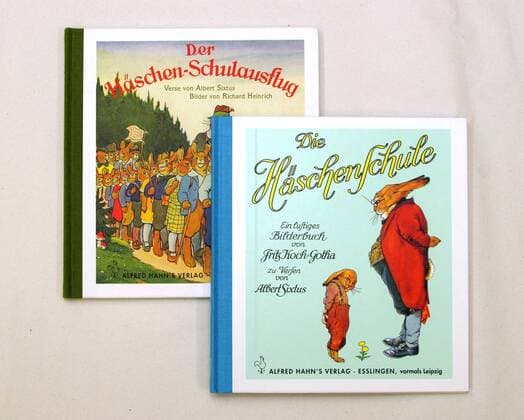 Kinderbücher DER HÄSCHEN-SCHULAUSFLUG und DIE HÄSCHENSCHULE von Albert Sixtus - Spielwarenklassiker aus dem Onlineshop NOSTALGIE IM KINDERZIMMER