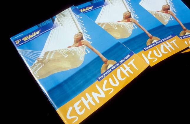 Sehnsucht - Werbeprospekt von Tchibo für Flugreisen im Winter 2004 2005