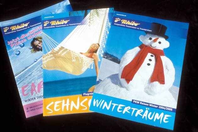 Tchibo-Werbeprospekte werben für Reisen im Winter 2004 2005
