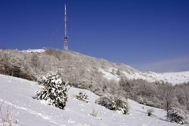 Winterliche Landschaft am Hesselberg in Mittelfranken