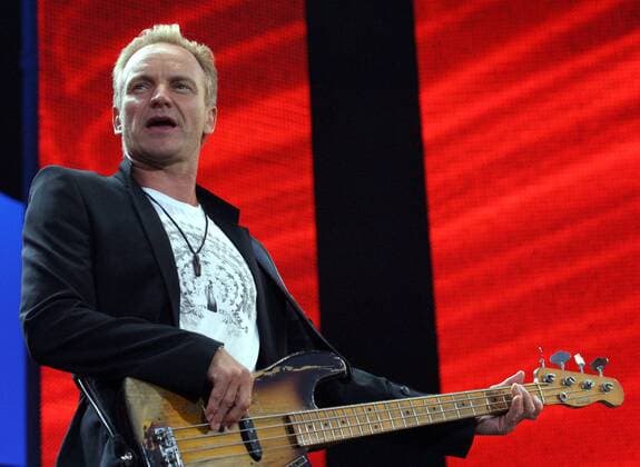 Sänger Sting (GBR) während eines Auftritts anlässlich des LIVE 8-Konzerts in London -  (lon2005070221)