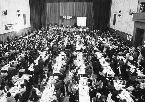 Gründungsparteitag der - Grünen - in der Stadthalle in Karlsruhe