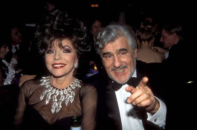 Schauspielerin Joan Collins (GBR) und Schauspieler Mario Adorf (GER) auf dem Deutschen Filmball in München
