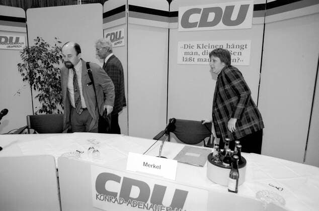Bundesfrauenministerin Angela Merkel (GER CDU) anlässlich des Konrad-Adenauer-Haus-Gesprächs in Berlin