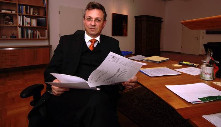 Siegfried Schneider (GER CSU Kultusminister Bayern) beim Interview in München