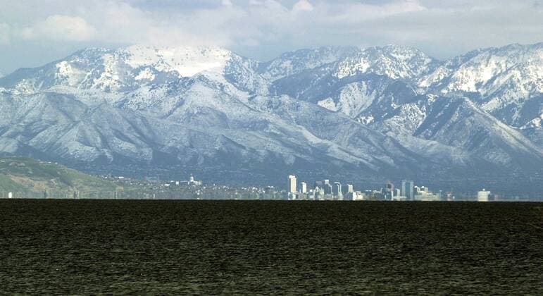 Salt Lake City zwischen dem Salt Lake und den Rocky Mountains - Utah
