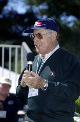 Designer Sergio Pininfarina (ITA) auf dem Concorso Italiano - Autotreffen in Quail Lodge