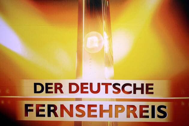 Schriftzug - Der Deutsche Fernsehpreis - anlässlich eines Pressetermins in Berlin