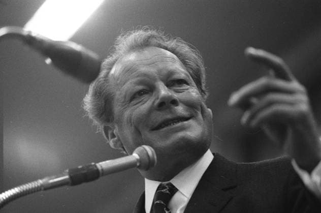 Bundeskanzler Willy Brandt (GER SPD) während einer Rede in Bonn