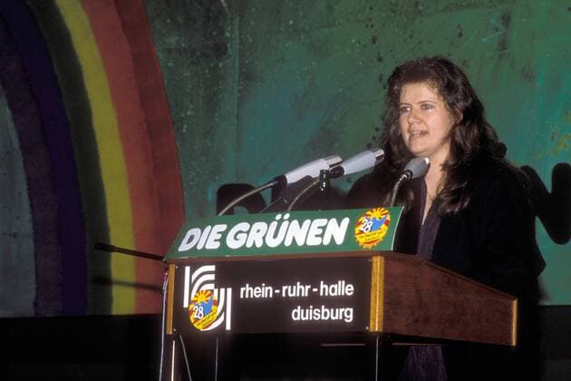 Jutta Ditfurth (GER Die Grünen) während einer Rede