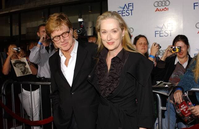 Schauspielerin Meryl Streep und Schauspieler Robert Redford (beide USA) anlässlich des Screenings von - Lions for Lambs - in Hollywood