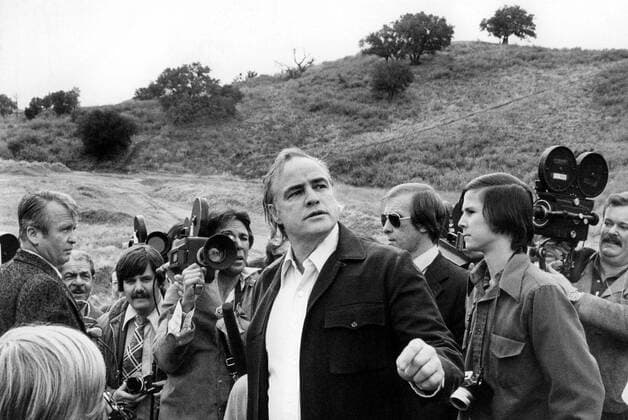 Schauspieler Marlon Brando während eines Pressetermins in der Nähe von Agoura -  ARK1974123024