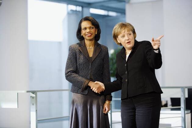 Außenministerin Condoleezza Rice (li., USA) und Bundeskanzlerin Angela Merkel (Deutschland CDU) in Berlin