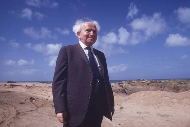 David Ben Gurion (Israel Staatsgründer Israel Sozialdemokratische Arbeitspartei) in Negev