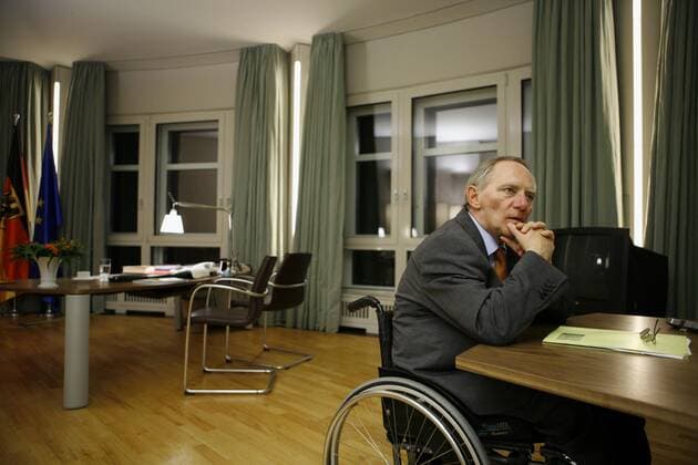 Innenminister Wolfgang Schäuble (Deutschland CDU) anlässlich eines Interviews in Berlin