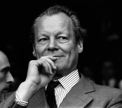 Bundeskanzler Willy Brandt (Deutschland SPD) während einer Betriebsversammlung von BKB in Helmstedt